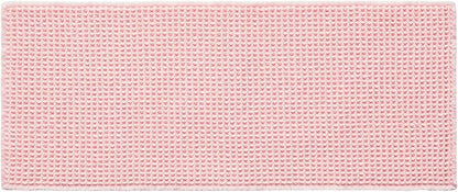 Light Peachy Pink Long Bathroom Rugs, Waffle Runner Rug Bathroom Non Slip Washable Quick Dry Cute Bath Mat Boho Farmhouse Bath Mat, 72"x24" Light Peachy Pink