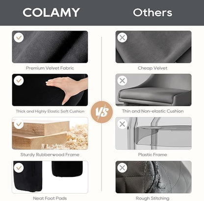 COLAMY Modern Velvet Accent Chairs Set of 2, Upholstered Barrel Chairs, Comfy Side Arm Chairs with 3 Legs for Living Room, Bedroom, Reading, Black