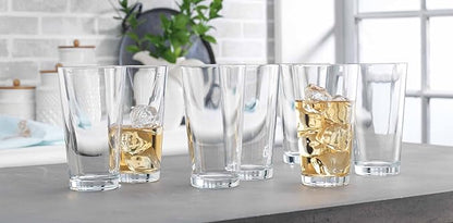 Glaver's Beer Pint Glasses Set of 6, Highball Glass 17 oz Tall Drinking Glasses Everyday Stackable Water Glass Cups Home Bar Cocktail Glassware
