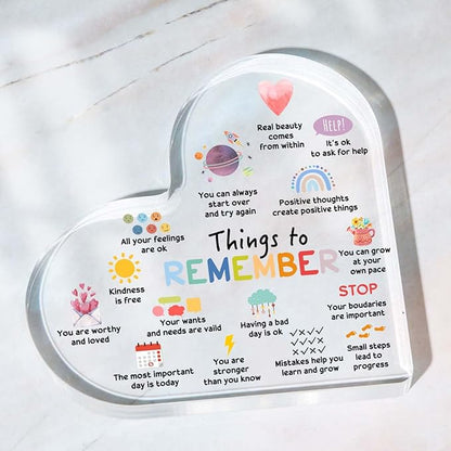 Mental Health Decor, Therapy Mental Health Decorations, Therapy Anxiety Decor Sign, Psychotherapy Affirmations Heart Acrylic Sign, Mental Health Gifts for Social Worker Classroom School Counseling