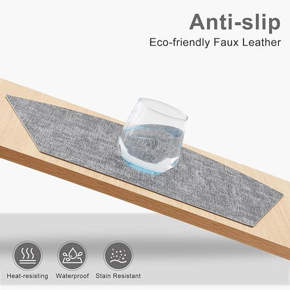 Homaxy Round Table Placemats Set of 6, Washable Wedge Shaped Faux Leather Table Mats, Wipeable Kitchen Dinner Place Mats for Indoor Outdoor, Black & White