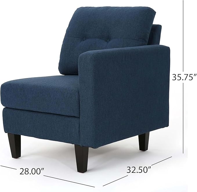 5 Pieces Sectional Couch L Shaped Sofa, Blue
