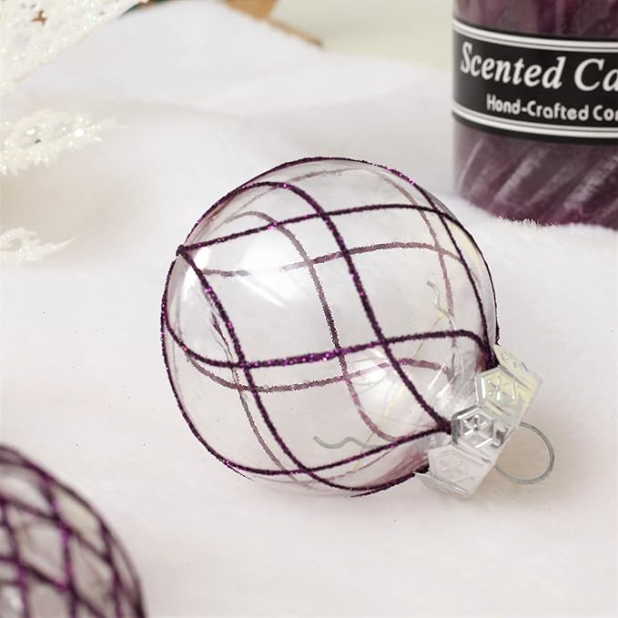 Clear Christmas Ball Ornaments, 30ct 2.36" Plastic Shatterproof Christmas Decorations Ornament Xmas Ball Hanging Ornaments for Christmas Tree for Halloween Christmas Party Wedding Anniversary