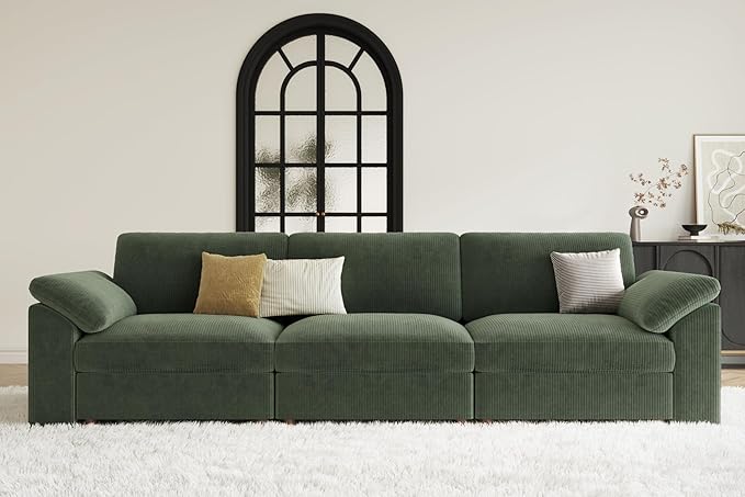 EASE MOOSE Sectional Modular Sofa, Comfty 3 Seat Cloud Couch, FSC Certified Modern Deep Seat Sectional for Living Room