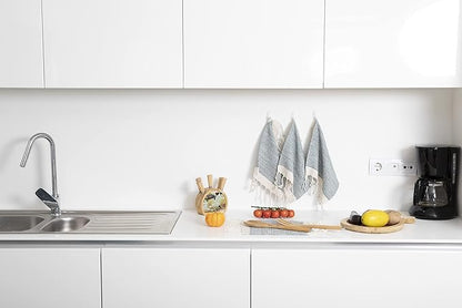 SMYRNA TURKISH COTTON Vintage Series Kitchen Dish Towels Pack of 6, Machine Washable Wash Cloths, Ultra Soft, Absorbent, Prewashed and Quick Dry Turkish Dish Towels, 12x12 Inch (Mint)