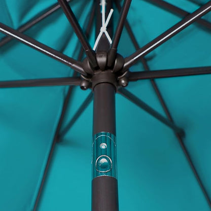 Blissun 9' Outdoor Patio Umbrella, Outdoor Table Umbrella, Yard Umbrella, Market Umbrella with 8 Sturdy Ribs, Push Button Tilt and Crank