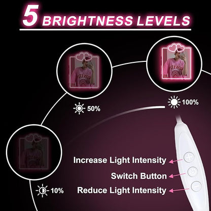 Heart Mirror Neon Sign, Beauty Salon Mirror Decor, Dorm Room, Valentine's Day Gifts,Gifts For Her, Vanity Wall Hallway Decor, Girls Room, Boho Mirror Wall Sign Art Gift