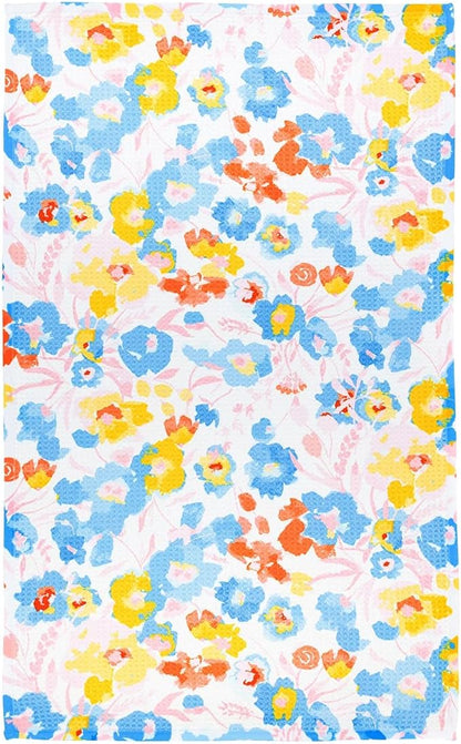 Modern Style Premium Kitchen Tea Towel Super Absorbent Fast Drying Microfiber Watercolor Wildflowers