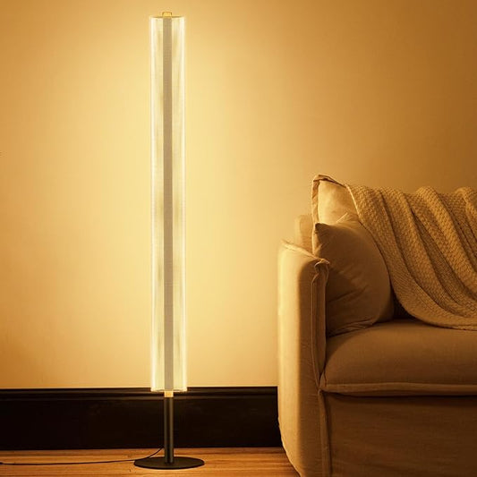 NUÜR Modern Floor Lamp, Dimmable Standing Lamp with Remote Control, Stepless Adjustable Colours & Brightness, Industrial Lighting for Living Room, Bedroom, Office (LED Floor Lamp)