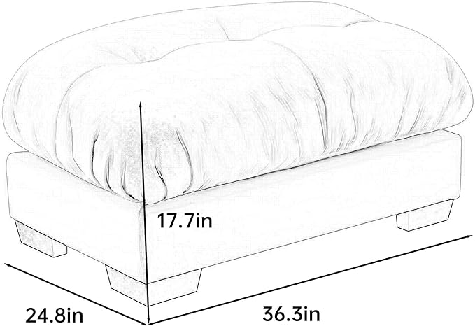 SoarFlash Velvet Sectional Sofa Ottoman, Green