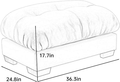 SoarFlash Velvet Sectional Sofa Ottoman, Green