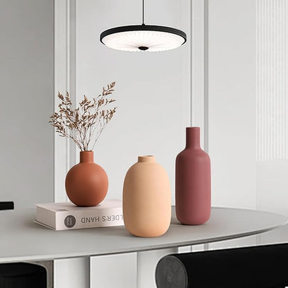 Ceramic Modern Vase for Home Decor Farmhouse Vases Set of 3 Terracotta Decorative Pottery Boho Vases for Pampas Grass Living Room Kitchen Bedroom Entryway Mantel Decor