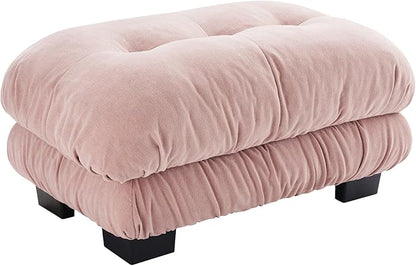 SoarFlash Velvet Sectional Sofa Ottoman, Pink