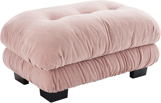 SoarFlash Velvet Sectional Sofa Ottoman, Pink