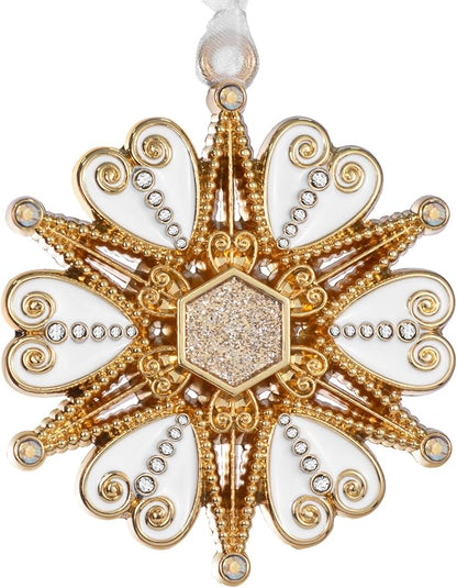 2023 Christmas Tree Star Snowflake Ornament Metal Silver Hanging Charm Holiday Decorative Pendant Gift Keepsake (Golden)