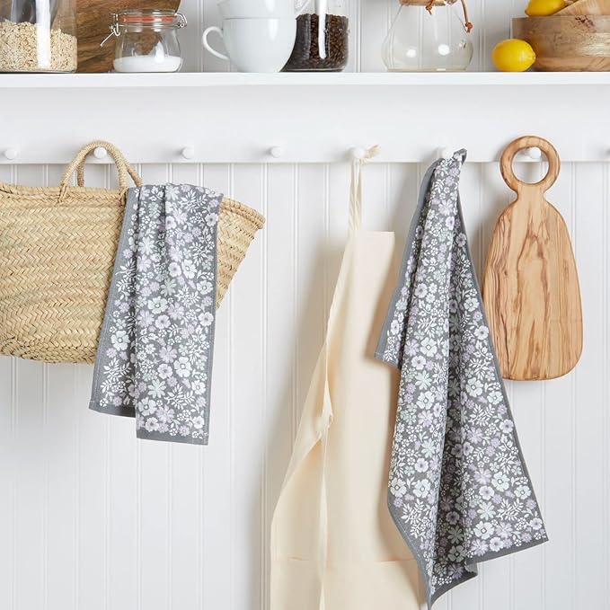 Martha Stewart Kitchen Towels Set of 2 Ditsy Floral 16x28 Dish Towels