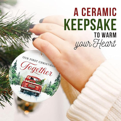 ZAGKOO Christmas Couples Gifts - First Christmas Together Ornament 2025 for Him Her, Boyfriend Girlfriend, Married Couple - First Xmas Ornament - Better Together Unique Wedding Gift Ideas