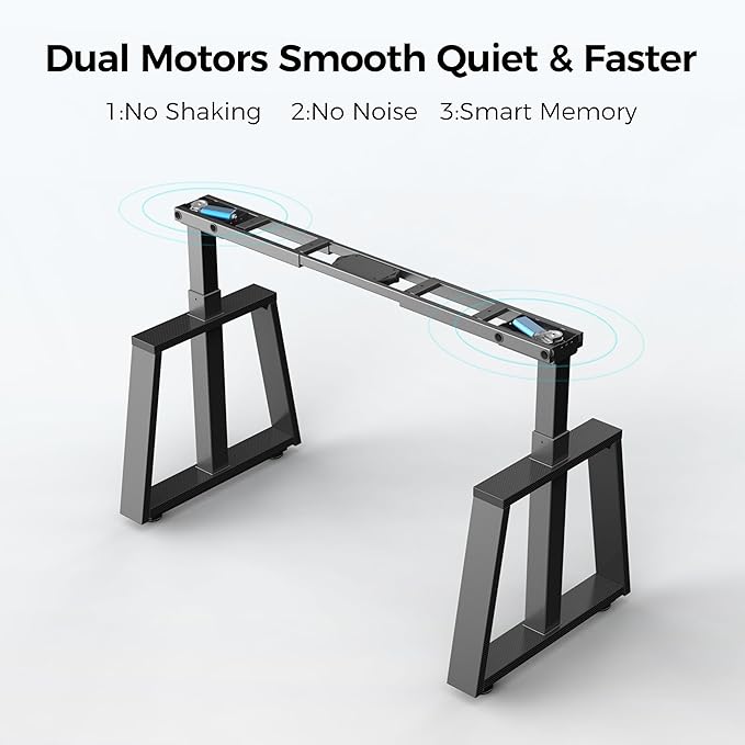 EUREKA ERGONOMIC Standing Gaming Desk, 63inch Executive Computer Desk Adjustable Height Desk Modern Trapezoidal Leg,Touch Screen,Black