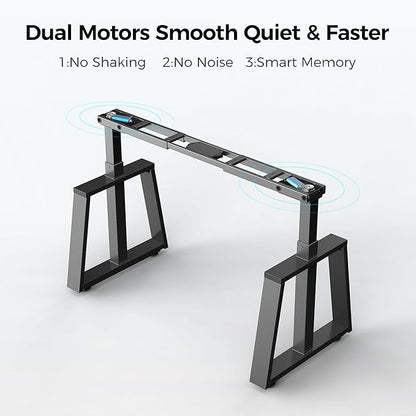 EUREKA ERGONOMIC Standing Gaming Desk, 63inch Executive Computer Desk Adjustable Height Desk Modern Trapezoidal Leg,Touch Screen,Black