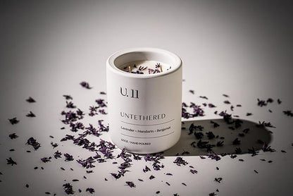 U.11 Luxury Scented Candle – Lavender, Mandarin & Cedarwood | Hand-Poured in USA w/ 100% Natural Coconut & Apricot Wax | Double Wick, Long-Lasting Aromatherapy Candle for Home, Gift & Rest (12.5 oz)