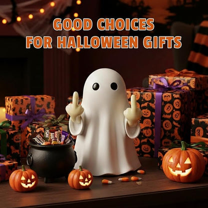 Halloween Ghost Figurine -7.5in Wall-Mounted Ghost Decorations, Cute Ghost Statue for Home, Desk, Party Porch Decor & Wall Decorations for Halloween