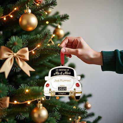 Wedding Gifts for Couples 2025,Mr and Mrs Gift for Newly,First Christmas Married Ornament 2025,Bridal Shower Gift for Bride
