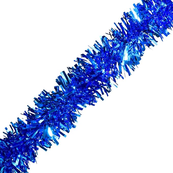 TCDesignerProducts Blue Metallic Twist Garland, Parade Float Decorations, Tinsel Garland, Christmas Garland, Home Décor