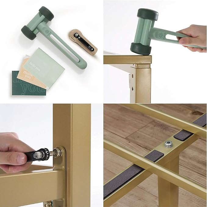 ZINUS Patricia Gold Metal Canopy Platform Bed Frame, Mattress Foundation with Steel Slat Support, No Box Spring Needed, Easy Assembly, Full