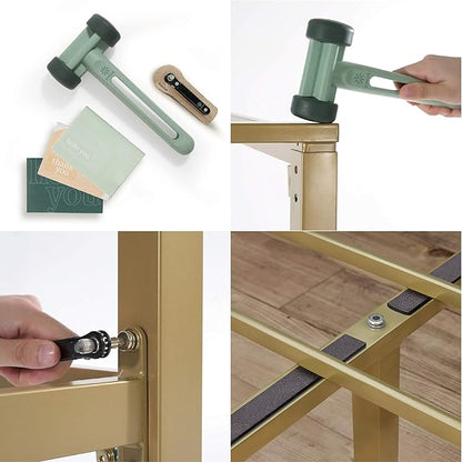 ZINUS Patricia Gold Metal Canopy Platform Bed Frame, Mattress Foundation with Steel Slat Support, No Box Spring Needed, Easy Assembly, Full