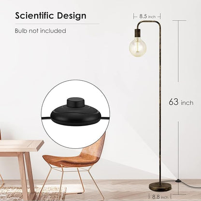 BoostArea Floor Lamp, Bronze Industrial Floor Lamp, 63 Inch Antique Standing Lamp, E26 Socket, Whole Metal, ETL Listed, Modern Stand Up Lamp for Bedroom, Living Room, Minimalist, Vintage, Mid Century