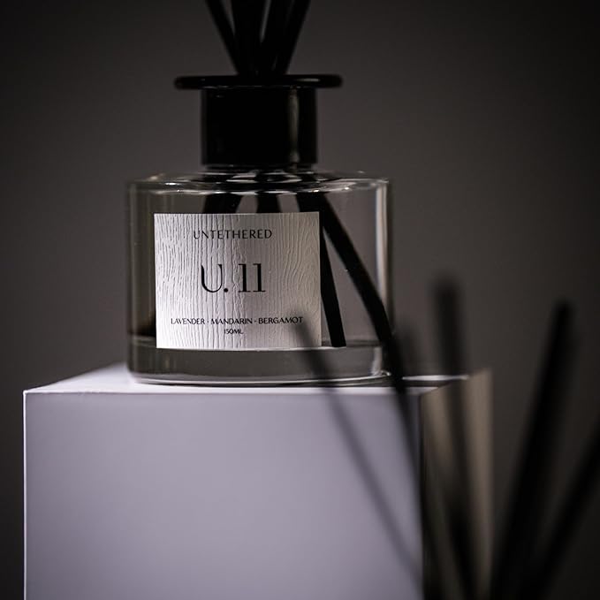 U.11 Luxury Reed Diffuser - Lavender, Mandarin & Cedarwood | 100% Natural Essential Oils | Calming & Refreshing Fragrance | Long-Lasting Aromatherapy for Home, Office & Bathroom (5oz | Up to 5 Months)