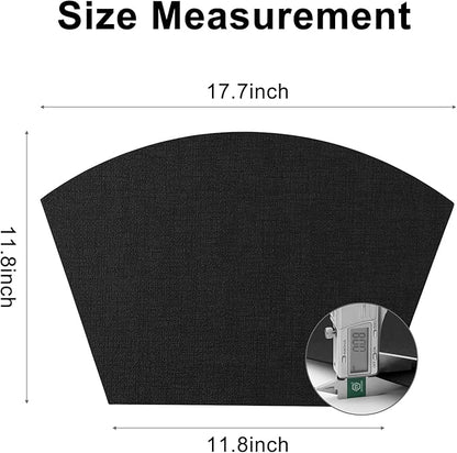 Homaxy Round Table Placemats Set of 6, Washable Wedge Shaped Faux Leather Table Mats, Wipeable Kitchen Dinner Place Mats for Indoor Outdoor, Black