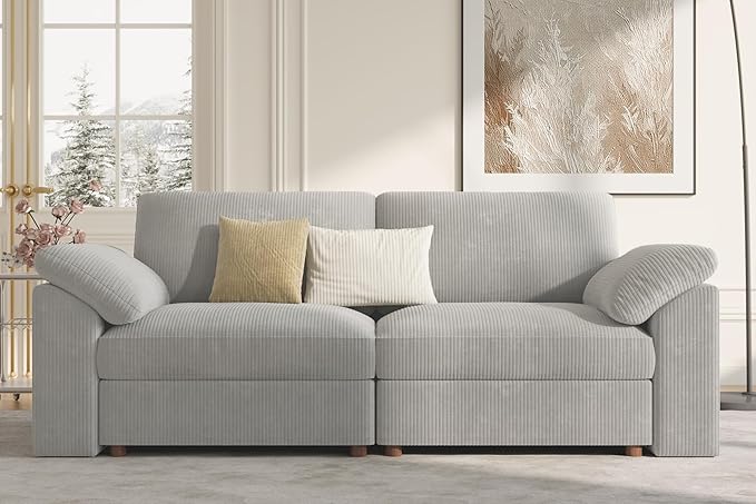 EASE MOOSE Modern Loveseat Sofa for Living Room, Comfty 2 Seat Solid Wood Frame Sofa, FSC Certified Modern Deep Seat Couch