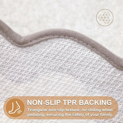 ORTIGIA Long Cute Scalloped Bathroom Rugs Runner, Fun White and Gray Plush Microfiber Scallop Bath Mats Non Slip Washable Quick Dry Absorbent, Rug for Bathtub Sink Laundry Room Bedroom, 17x47