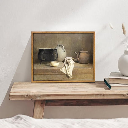 KBKBART Vintage Framed Wall Art, 8x10inch, Farmhouse Kitchen Wall Decor, Art Print, Canvas Painting, Wall Art for Dining Room, Living Room