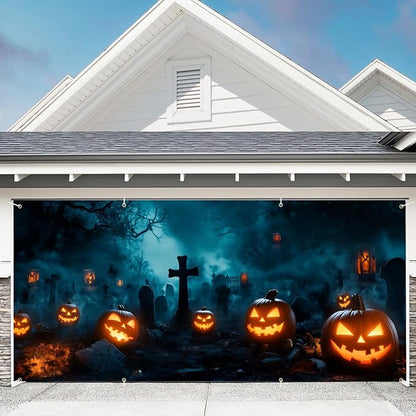 6 x 13 ft Halloween Garage Door Decorations Halloween decorations Witch Door Cover, Hanging Banner, Cauldron Backdrop Mural for Home, Outdoor, Indoor, Spooky Party, Wall, Window (Cross)