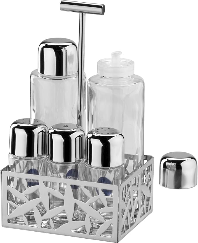 Alessi Pcs Cactus 5 Piece Condiment Set, Silver