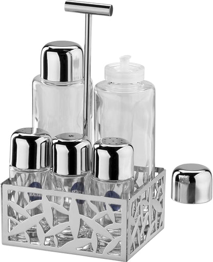 Alessi Pcs Cactus 5 Piece Condiment Set, Silver