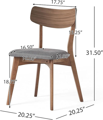 Christopher Knight Home Upholstered Wood Dining Chair,Stylish Designed Dining Room Chair (Set of 2),Dark Gray
