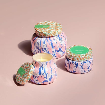 Capri Blue Scented Candles - Pattern Play Glass Jar Candles - Long Lasting Soy Wax Blend - Luxury Home Decor - Notes of Tropical Fruits & Sugared Citrus - Gifts for Women (Volcano, 19 oz)