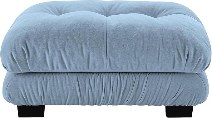 SoarFlash Velvet Sectional Sofa Ottoman, Blue