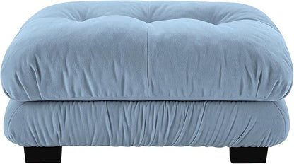 SoarFlash Velvet Sectional Sofa Ottoman, Blue