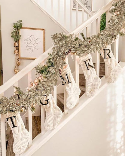 3 Pcs 6FT Christmas Garland Champagne Gold Glittered Artificial Magnolia Leaves for Mantle Christmas Tree Decorations Indoor Outdoor Hanging Garland Ornaments Garden Door Wall Window Stair Home Decor