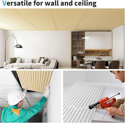 Art3d 6-Pack Slat Design 3D Wall Panels for Interior Wall Decor, 2x4 FT PVC Decorative Drop Ceiling Tiles - Oak