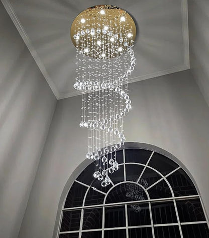 78 Inches Crystal Glam Chandelier Long Light Chandeliers with Dimmable Light Bulbs Gold High Ceiling Pendants Light Fixtures for Foyer Entryway Living Room Stair