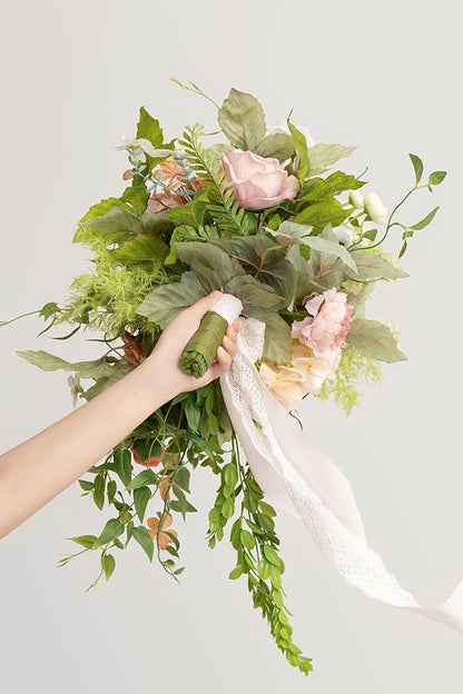 Ling's moment Pink Bride Wedding Bouquet - 15 Inch Wedding Blush Garden Artificial Flowers for Bride