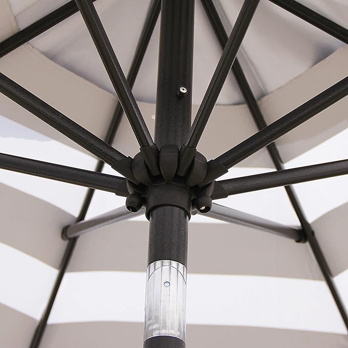 Blissun 9' Outdoor Patio Umbrella, Outdoor Table Umbrella, Yard Umbrella, Market Umbrella with 8 Sturdy Ribs, Push Button Tilt and Crank