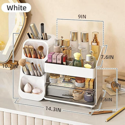 Makeup Organizer with Drawers for Vanity,Spacious Cosmetic Display Case,Perfect Storage Solution for Your Beauty Essential (White)
