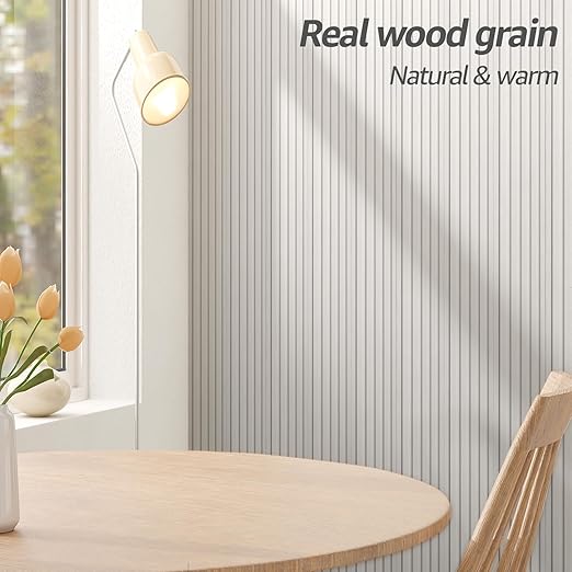 Art3d WPC Slat Wall Panels, 8-Pack 108 x 6 Inch 3D Wall Accents for Interior Wall Decor, Living Room, Bedroom, White