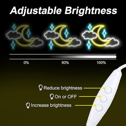 Star Moon Cloud Neon Sign for Wall Decor Bedroom Bar decor Personalized LED Neon Light, bedroom moon decorate, Game Room Decor, Moon Neon For Kids Room, Girls, Wedding, Party, Christmas